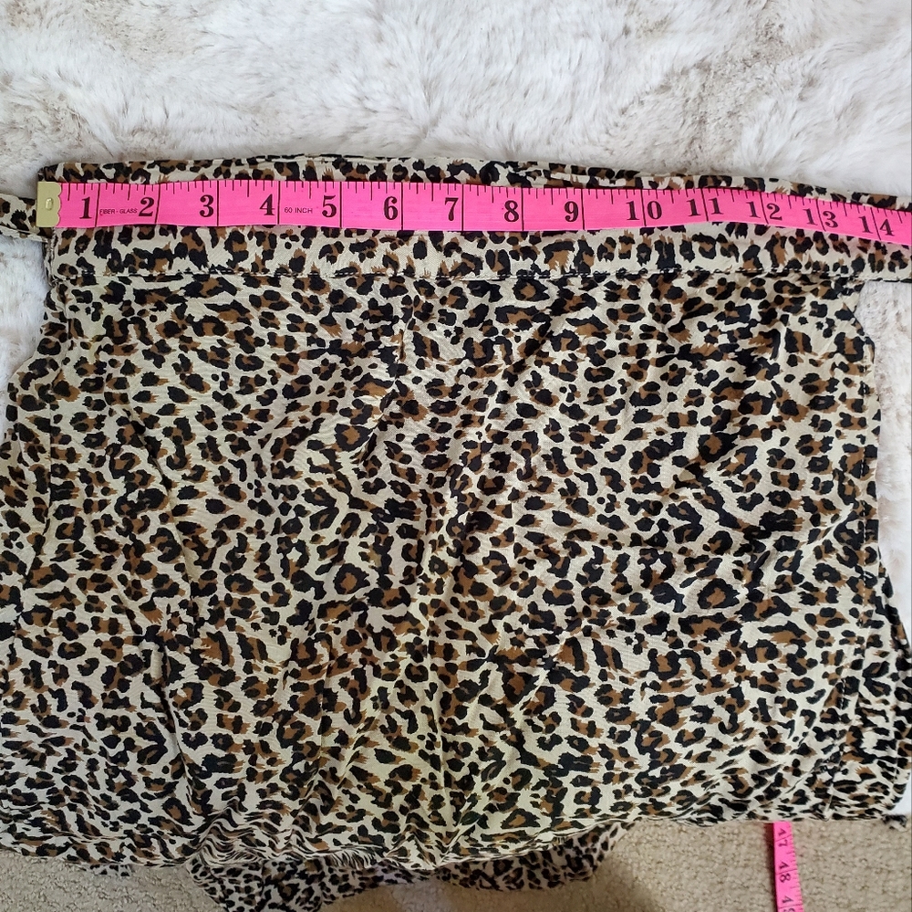 Brunette x Koy Resort Size XS Leopard Print Rayon Wrap Skirt - Picture 12 of 12